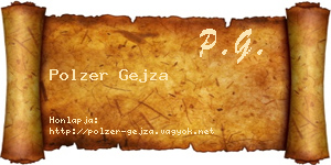 Polzer Gejza névjegykártya